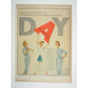 Vintage 1950s McKettricks Chemstrand Acrilan Advertisement MOD Fashion